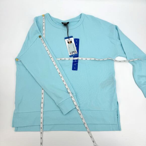 Buffalo Womens Crewneck Pullover French Terry Sweatshirt Long Sleeve Blue Large - Picture 7 of 9